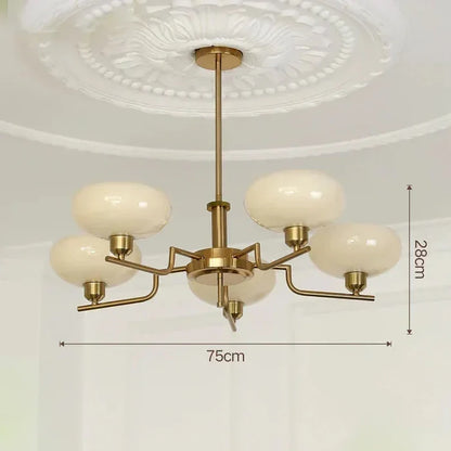 Nowoczesny Żyrandol z Kloszami z Opalowego Szkła – Elegancka Lampa Sufitowa