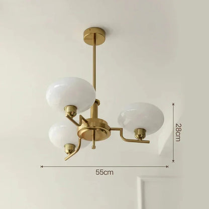 Nowoczesny Żyrandol z Kloszami z Opalowego Szkła – Elegancka Lampa Sufitowa