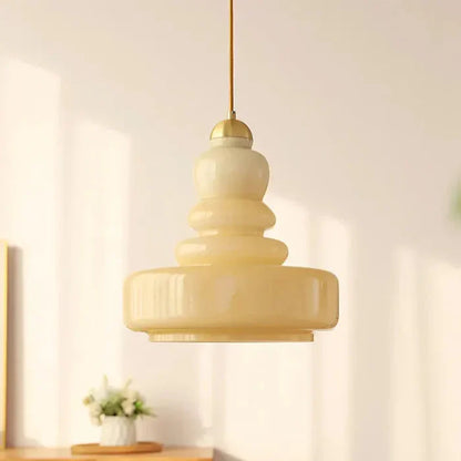Designerska Lampa Wisząca z Mlecznego Szkła Bauhaus