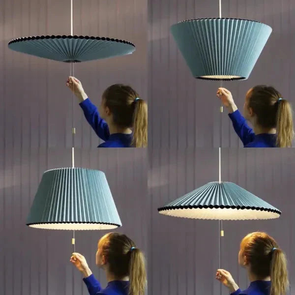 Elegancka Lampa Wisząca z Plisowanym Kloszem