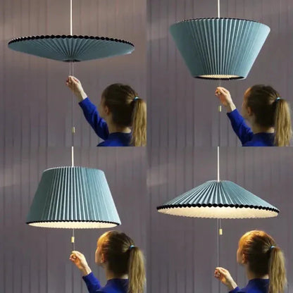 Elegancka Lampa Wisząca z Plisowanym Kloszem