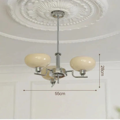 Nowoczesny Żyrandol z Kloszami z Opalowego Szkła – Elegancka Lampa Sufitowa