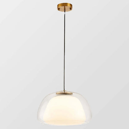 Nowoczesna lampa wisząca LED z podwójnym szklanym kloszem