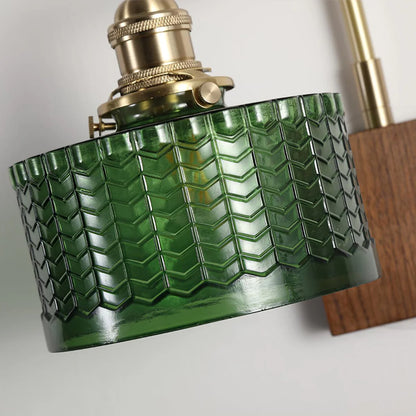 Kinkiet Vintage Lampa Ścienna ze Szklanym Kloszem