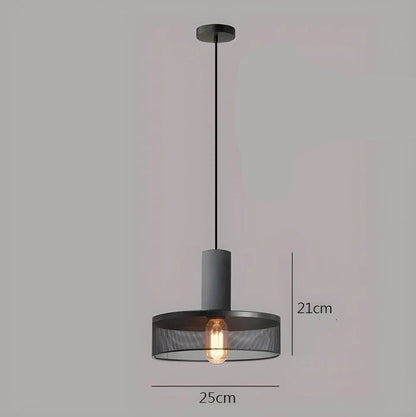 Industrialna lampa wisząca loft LED z metalowym kloszem siatkowym