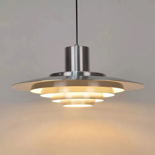 Retro Lampa Wisząca z Aluminium – Warstwowa Lampa LED