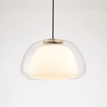 Nowoczesna lampa wisząca LED z podwójnym szklanym kloszem