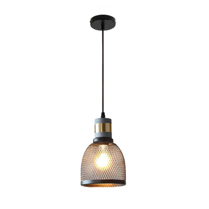 Industrialna lampa wisząca loft LED z metalowym kloszem siatkowym
