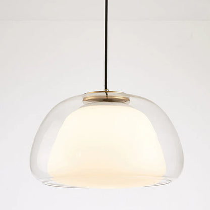 Nowoczesna lampa wisząca LED z podwójnym szklanym kloszem