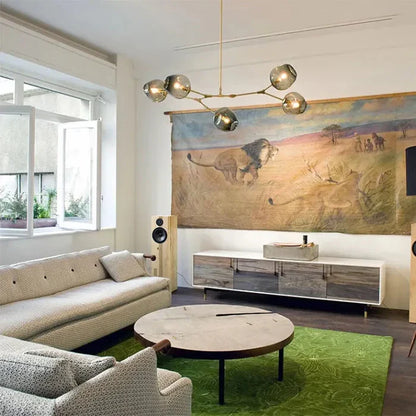 Designerski żyrandol molekularny 8-ramienny – nowoczesna lampa sufitowa LED