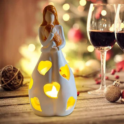 Dekoracyjna lampka LED „Matka z dzieckiem” – nastrojowe oświetlenie z serduszkami