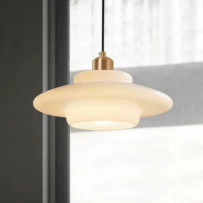 Wisząca Lampa Sufitowa z Mlecznobiałego Szkła
