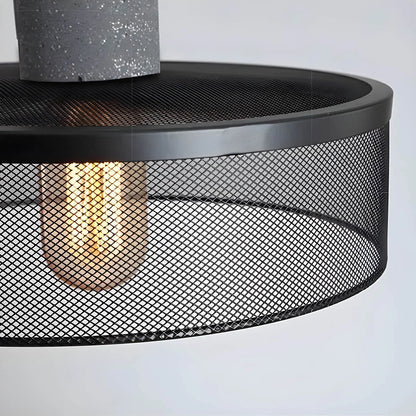Industrialna lampa wisząca loft LED z metalowym kloszem siatkowym
