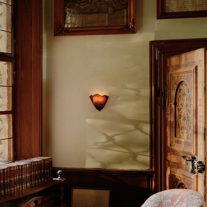 Kinkiet ścienny dekoracyjny – szklany klosz, styl retro, światło ambientowe