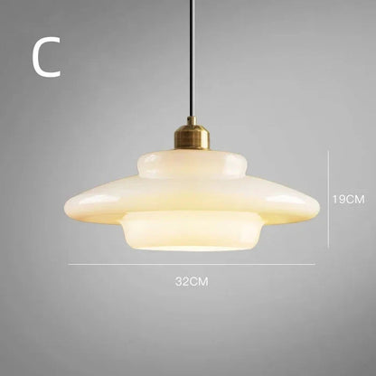 Wisząca Lampa Sufitowa z Mlecznobiałego Szkła