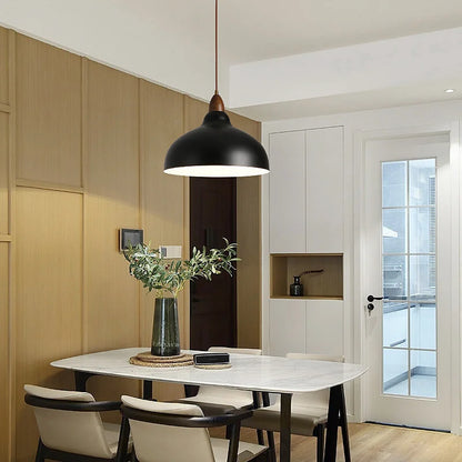 Nowoczesna Lampa Wisząca z Akcentem Drewnianym – Minimalistyczny Design