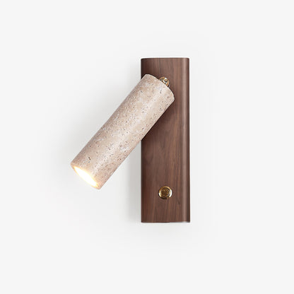 Cylindryczna lampa ścienna Ornoria z trawertynu 1