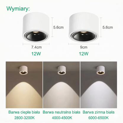 Lampa sufitowa LED natynkowa – regulowany spot, nowoczesne oświetlenie punktowe