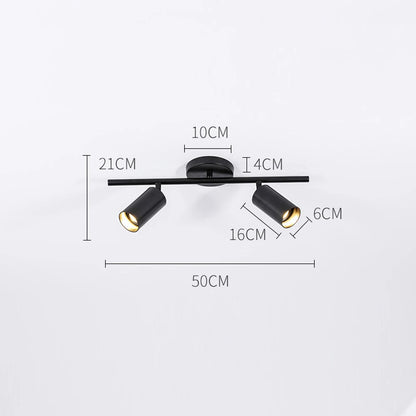 Nowoczesny plafon sufitowy LED z regulowanymi reflektorami – lampa listwa 1/2/3/4 punkty