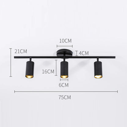 Nowoczesny plafon sufitowy LED z regulowanymi reflektorami – lampa listwa 1/2/3/4 punkty