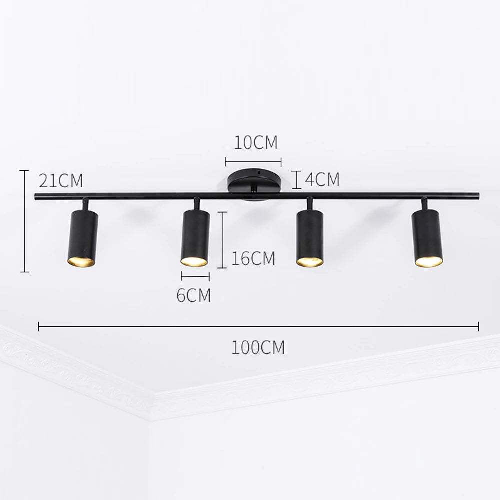 Nowoczesny plafon sufitowy LED z regulowanymi reflektorami – lampa listwa 1/2/3/4 punkty