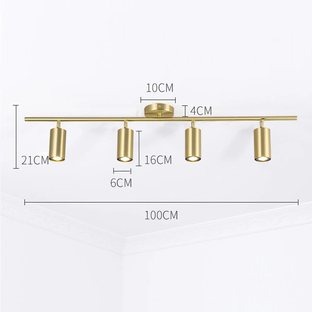 Nowoczesny plafon sufitowy LED z regulowanymi reflektorami – lampa listwa 1/2/3/4 punkty