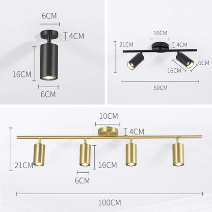 Nowoczesny plafon sufitowy LED z regulowanymi reflektorami – lampa listwa 1/2/3/4 punkty