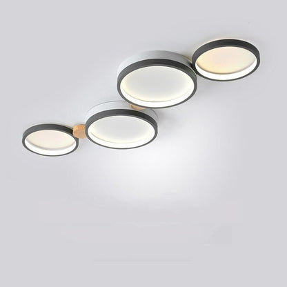 Lampa sufitowa Muto okrągła nowoczesna LED biała/szara/zielona, salon, drewno 11