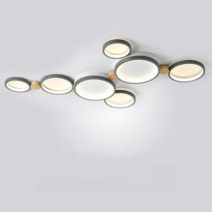 Lampa sufitowa Muto okrągła nowoczesna LED biała/szara/zielona, salon, drewno 14