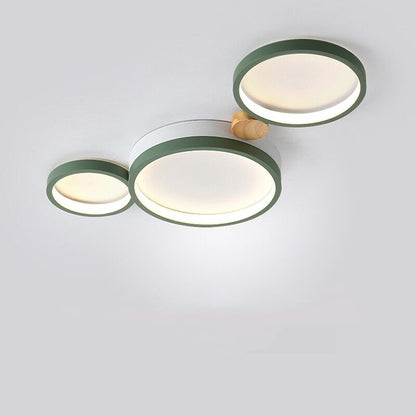 Lampa sufitowa Muto okrągła nowoczesna LED biała/szara/zielona, salon, drewno 15