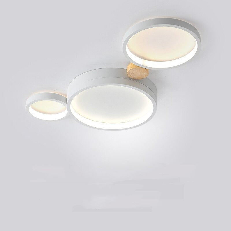 Lampa sufitowa Muto okrągła nowoczesna LED biała/szara/zielona, salon, drewno 5