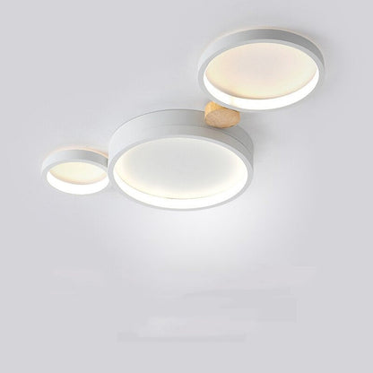 Lampa sufitowa Muto okrągła nowoczesna LED biała/szara/zielona, salon, drewno 5
