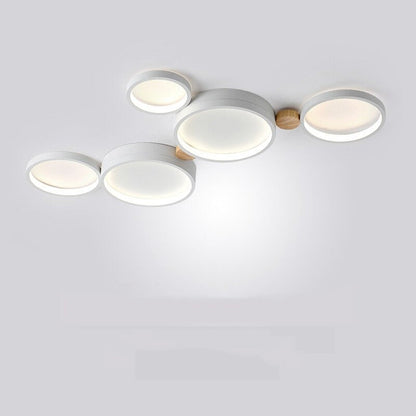 Lampa sufitowa Muto okrągła nowoczesna LED biała/szara/zielona, salon, drewno 7