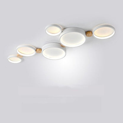 Lampa sufitowa Muto okrągła nowoczesna LED biała/szara/zielona, salon, drewno 8