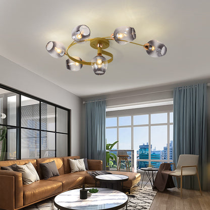 Lampa sufitowa Valentina, szklana, czarno-złota, do jadalni 23