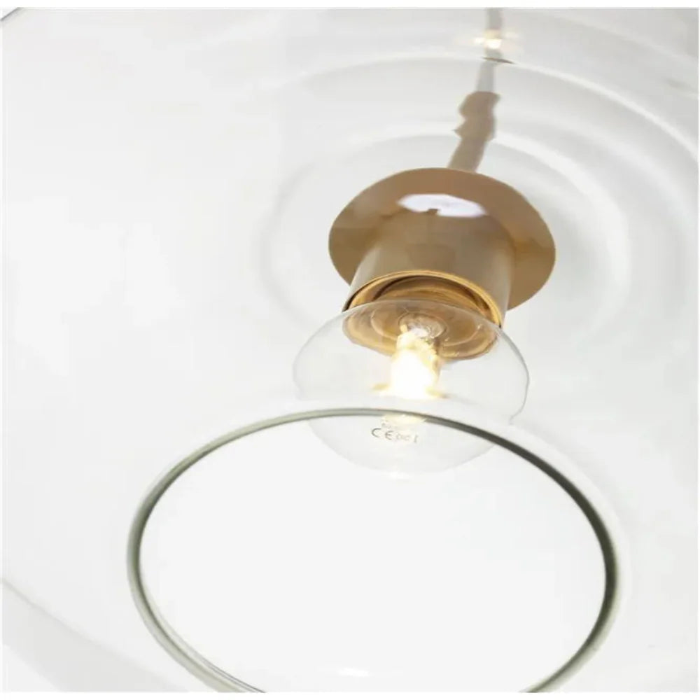 Lampa wisząca June, szklana, przezroczysta/bursztynowa, kształt diamentu 15