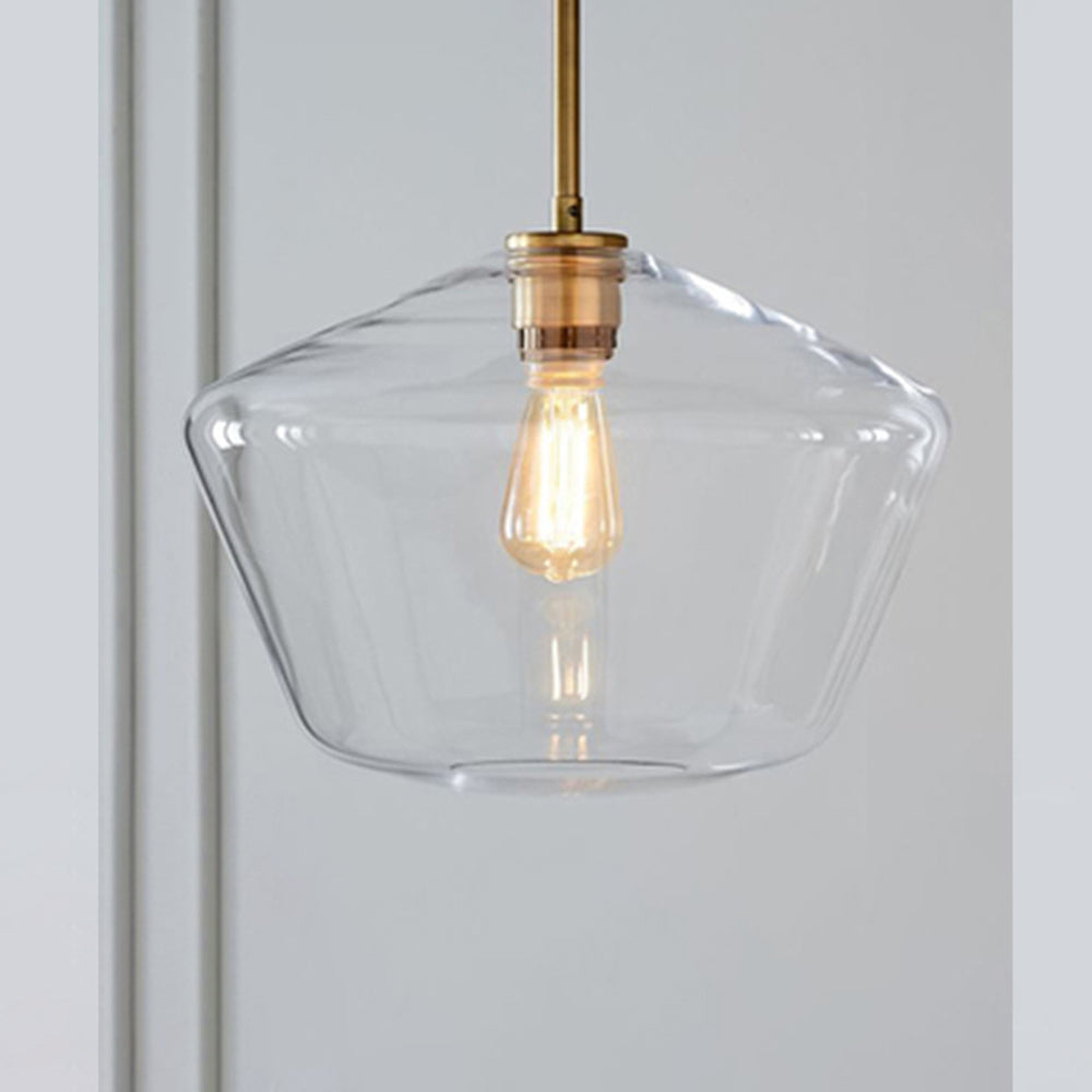Lampa wisząca June, szklana, przezroczysta/bursztynowa, kształt diamentu 7