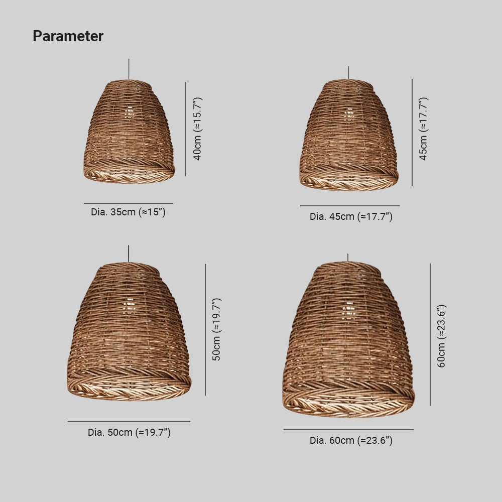 Lampa wisząca Muto Vintage rustykalna LED rattanowa do sypialni 4