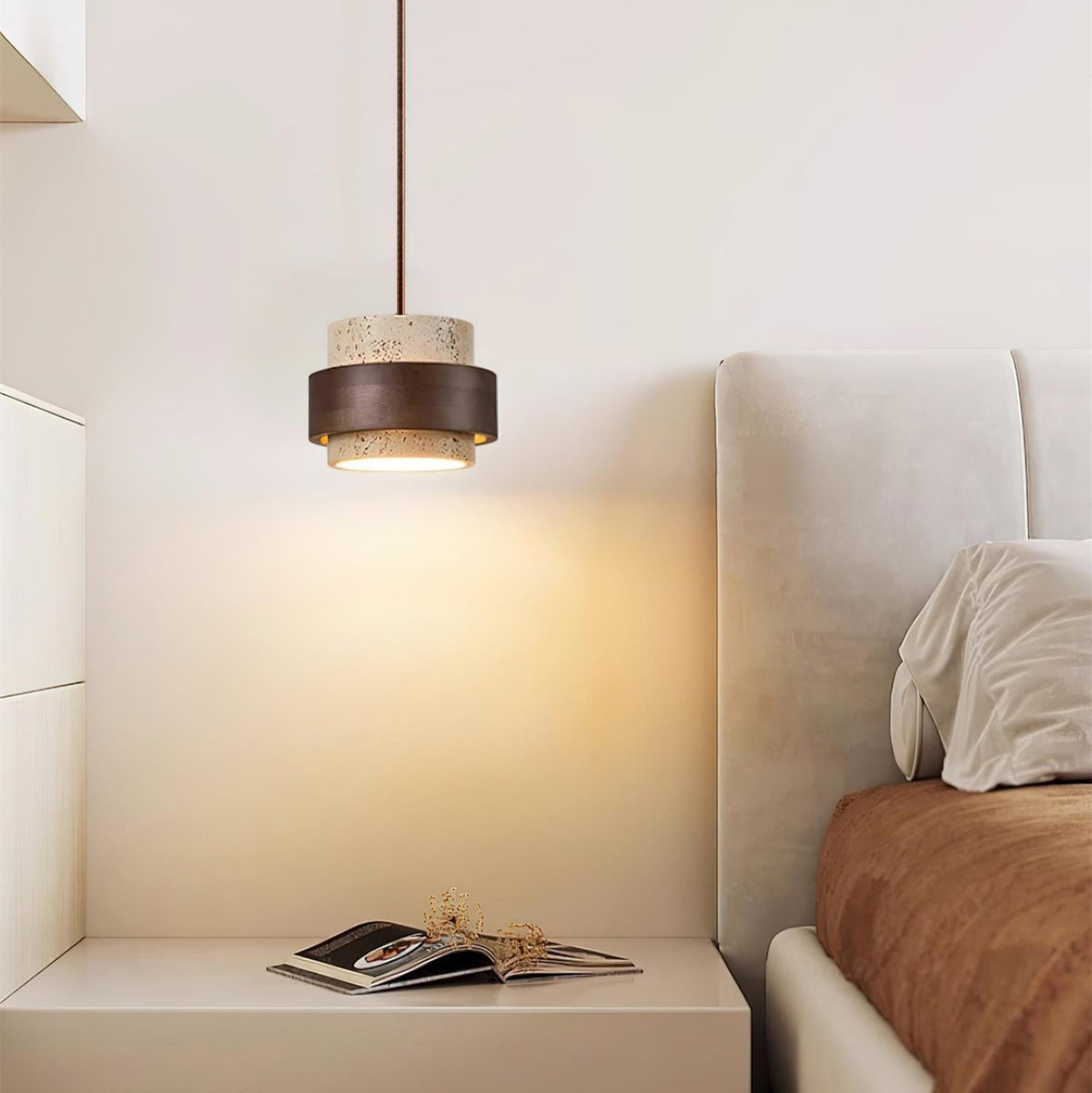 Lampa wisząca Perra z trawertynu 11
