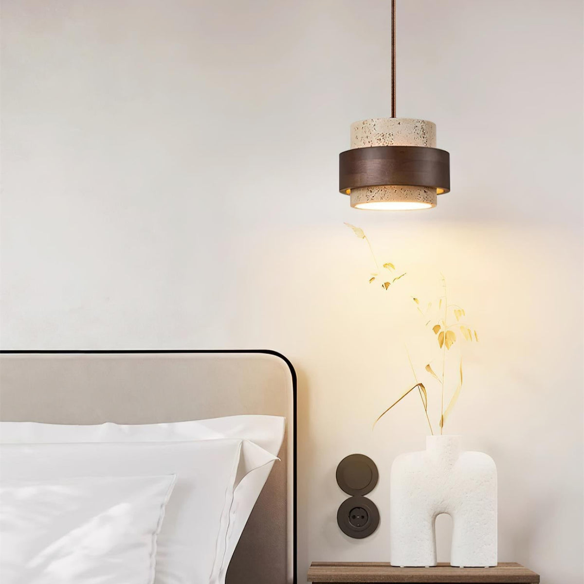 Lampa wisząca Perra z trawertynu 19