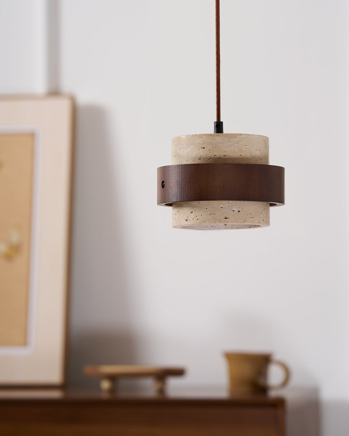 Lampa wisząca Perra z trawertynu 27