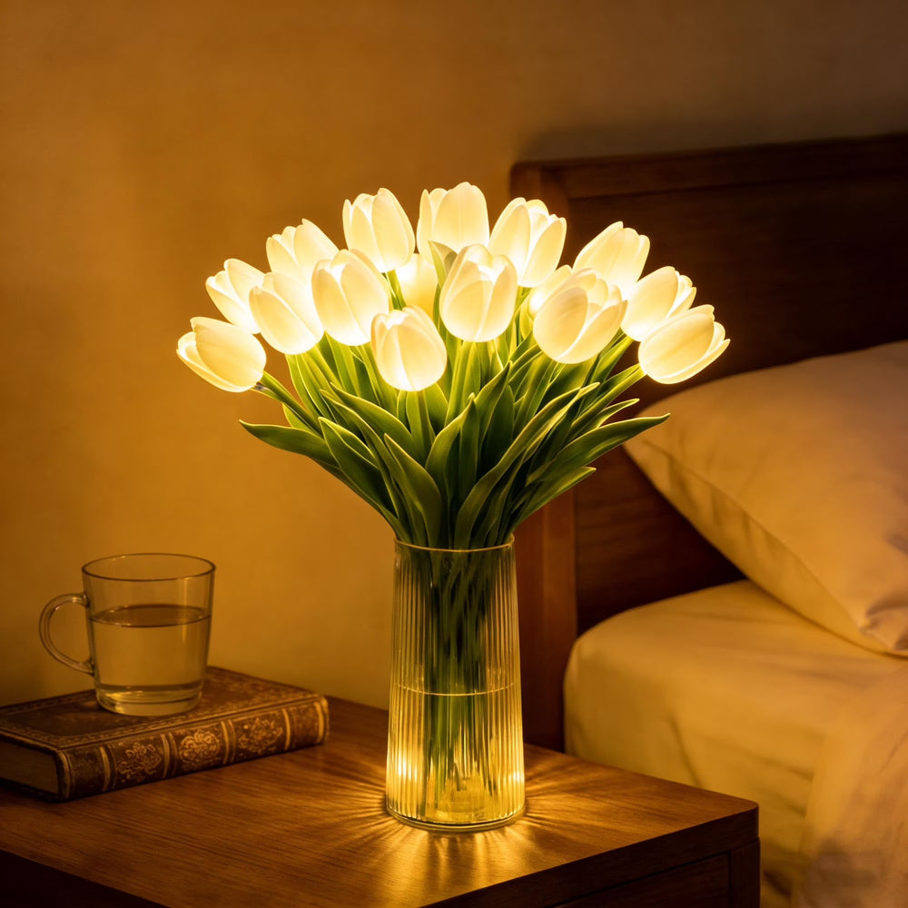 Lampka nocna na baterie z bukietem tulipanów – miękkie światło w kompaktowym wydaniu 2