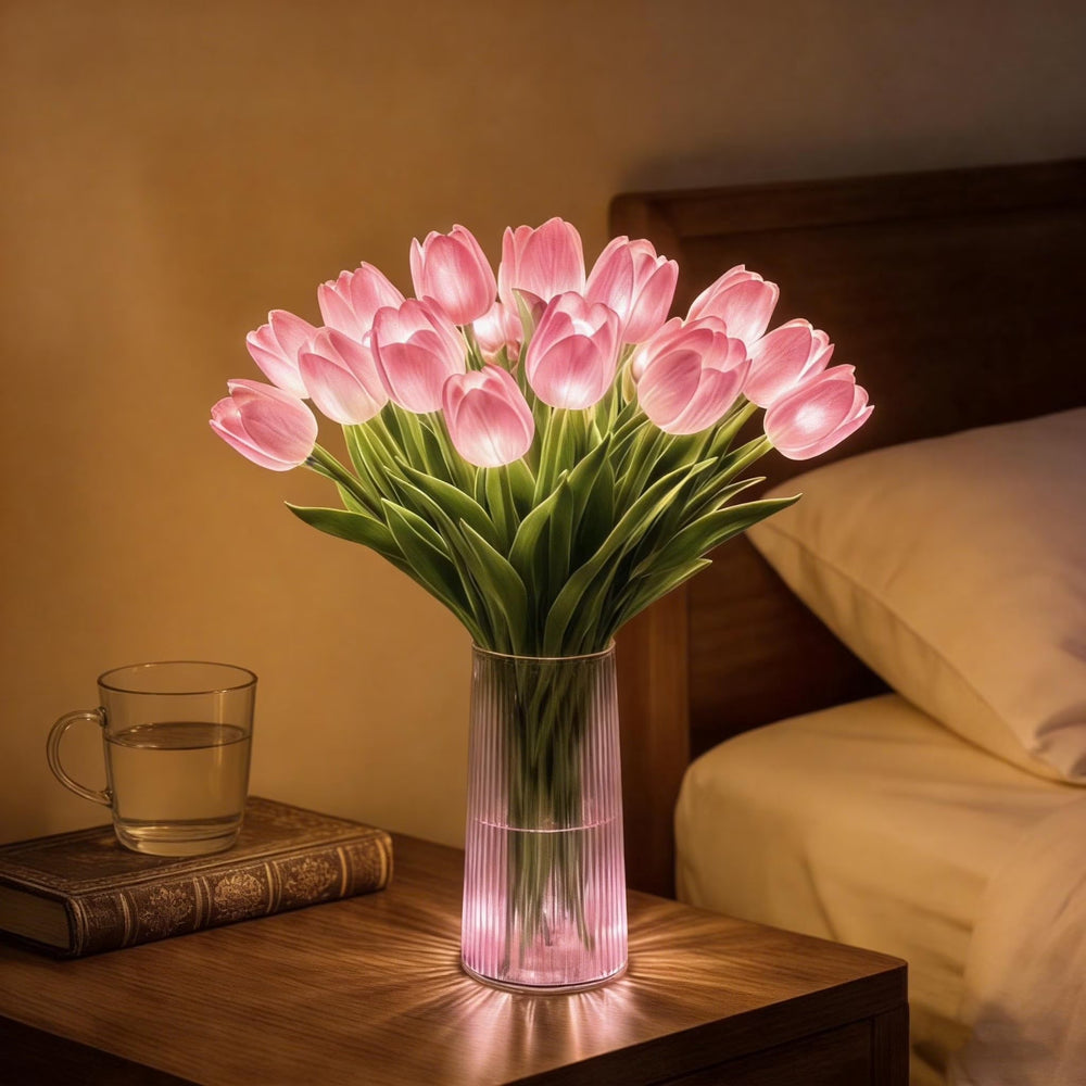 Lampka nocna na baterie z bukietem tulipanów – miękkie światło w kompaktowym wydaniu 4