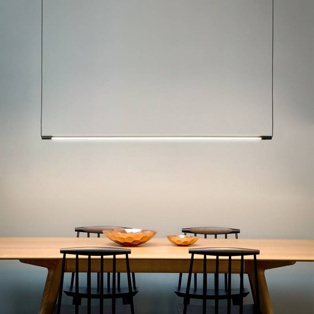 Minimalistyczna lampa wisząca liniowa Zynar, czarna 2