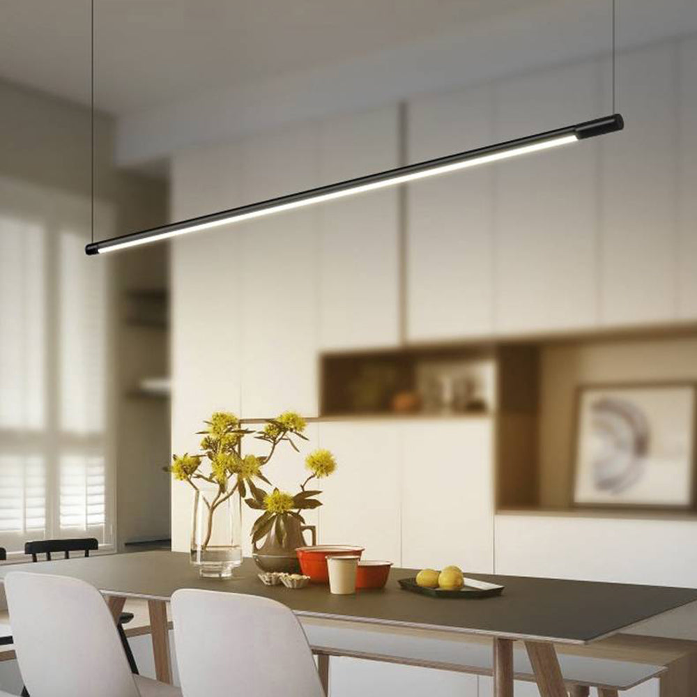 Minimalistyczna lampa wisząca liniowa Zynar, czarna 3