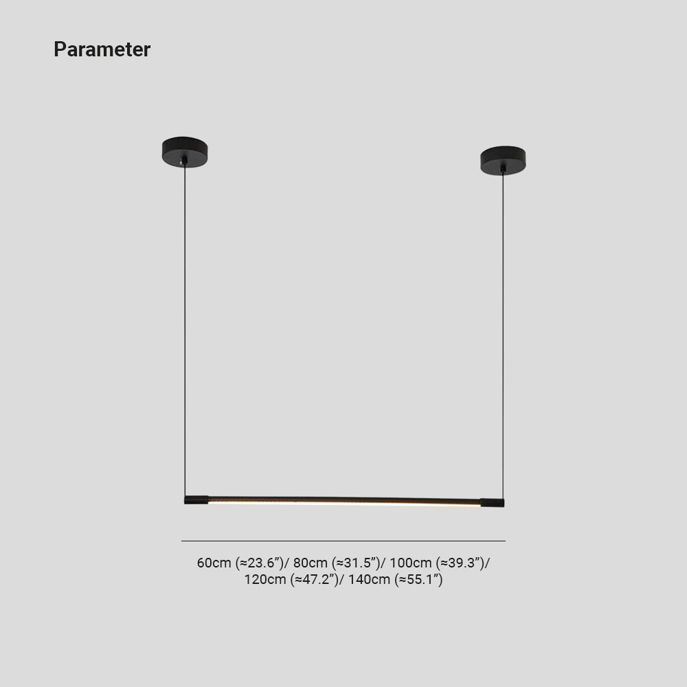 Minimalistyczna lampa wisząca liniowa Zynar, czarna 5