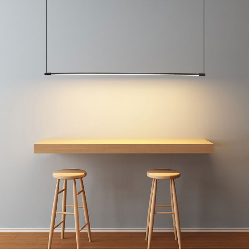 Minimalistyczna lampa wisząca liniowa Zynar, czarna 8