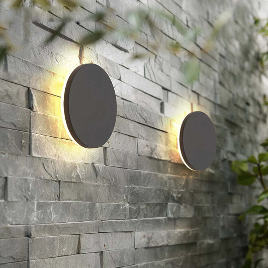 Minimalistyczna zewnętrzna lampa ścienna LED Klyne, okrągła/kwadratowa, czarna/biała 2