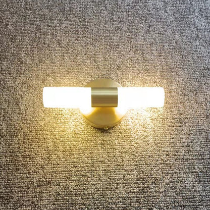Nowoczesna cylindryczna metalowa lampa ścienna LED Arisha, złota 12