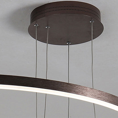 Nowoczesna lampa wisząca Remi z pierścieniami – metalowa, czarna/złota/kawa 22